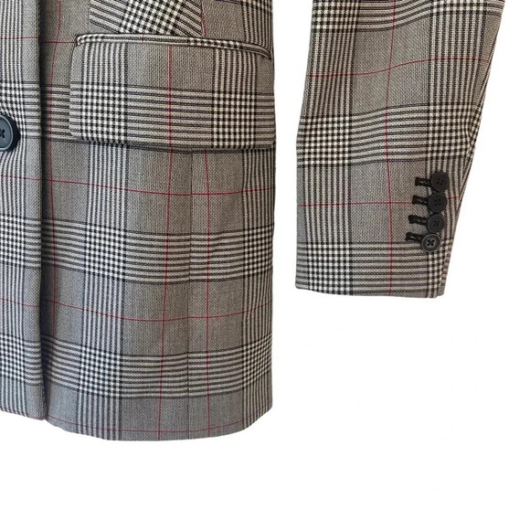 NWT Aritzia Wilfred Womens 00 Margaux Plaid Checkered Black Gray Blazer - Picture 5 of 11